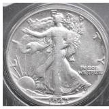 1942 WALKING HALF DOLLAR VF