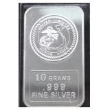 10 GRAMS .999 SILVER BAR