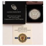 2019 PROOF AMERICIAN LEGION SILVER DOLLAR W BOX PA