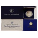 PROOF CONSTITUTION SILVER DOLLAR W BOX PAPERS