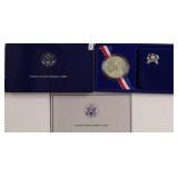 PROOF ELLIS ISLAND SILVER DOLLAR W BOX PAPERS