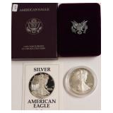 1991 PROOF SILVER EAGLE W BOX PAPERS