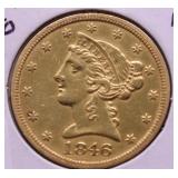 1846 HALF EAGLE AU DETAILS