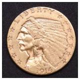 1914 D CHIOCE BU QUARTER EAGLE