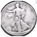1929 S WALKING HALF DOLLAR VG
