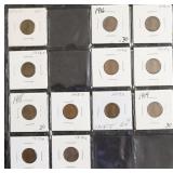 12 EARLY LINCOLN CENTS