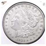 1921 D MORGAN DOLLAR XF