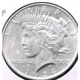 1924 CHOICE BU PEACE DOLLAR