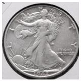 1942 S WALKING HALF DOLLAR XF