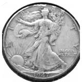 1947 D WALKING HALF DOLLAR XF