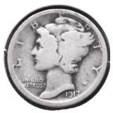 1917 MERCURY DIME VG