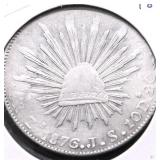 1876 MEXICO 8 REALS  XF
