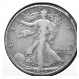 1935 D WALKING HALF DOLLAR VF