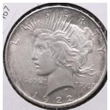 1922 CHOICE BU PEACE DOLLAR