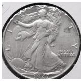 1947 WALKING HALF DOLLAR AU