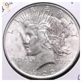 1922 CHOICE BU PEACE DOLLAR