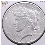 1922 PEACE DOLLAR AU