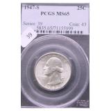 1947 S PCGS MS65 WASHINGTON QUARTER