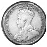 1918 CANADA SILVER 50 CENTS F