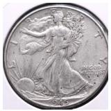 1945 WALKING HALF DOLLAR AU