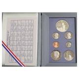1986 PRESTIGE PROOF SET W BOX PAPERS
