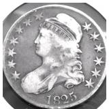 1825 BUST HALF DOLLAR F