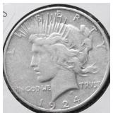 1924 S PEACE DOLLAR VF