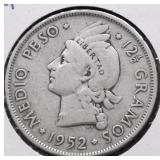 DOMINICAN REBUBLIC SILVER PESO VG