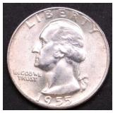 1955 GEM BU WASHINGTON QUARTER