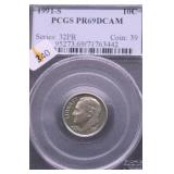 1991 S PCGS PF69DC ROOSEVELT DIME