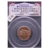 2009PCGS GEM BU FORMATIVE YEARS LINCOLN CENT