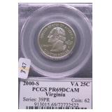 2000 S PCGS PF69DC WASHINGTON QUARTER