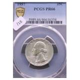 1957 PCGS PF66 WASHINGTON QUARTER