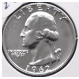 1962 PROOF WASHINGTON QUARTER