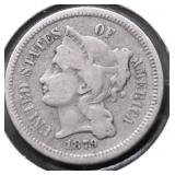 1879 3 CENT PIECE VF