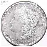 1921 D MORGAN DOLLAR AU