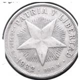 1932 CUBA SILVER PESO AU