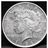 1924 PEACE DOLLAR XF