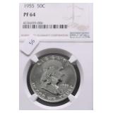 1955 NGC PF64 FRANKLIN HALF DOLLAR