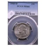 1943 D PCGS MS66 WASHINGTON QUARTER