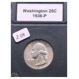 1936 CHOICE BU WASHINGTON QUARTER