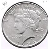 1934 PEACE DOLLAR AU