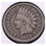 1862 INDIAN HEAD CENT VG