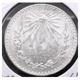 1938 CHOICE BU SILVER PESO