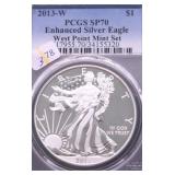 2013 W PCGS SP70 ENHANCED SILVER EAGLE