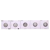 5 SILVER DIMES