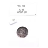 1857 NGC AU 58 SEATED DIME