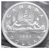 1963 GEM BU CANADA SILVER DOLLAR