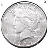 1934 S PEACE DOLLAR VF