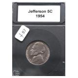 1954 GEM BU JEFFERSON NICKEL